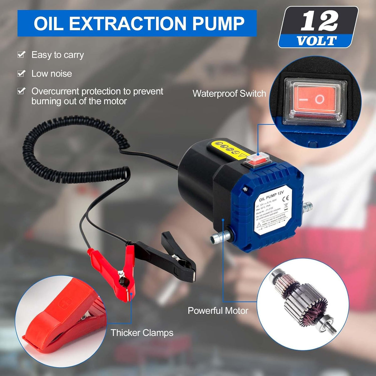 AIGMlSON Oil Change Pump Extractor | 12V 80W Electric Oil Transfer Pump, Motor Oil Diesel Fluid Pump with Tubes