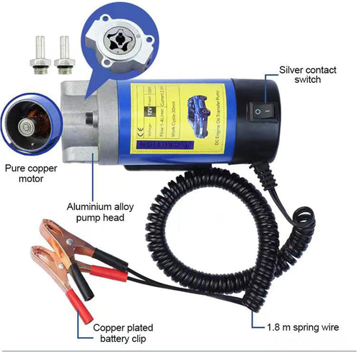 AIGMlSON12V 100W Engine Oil Pump | Electric Oil Change Extractor Pump，Electric Fluid Transfer Pump for Engine Oil, Equipped With 3 Pipes-Low Noise