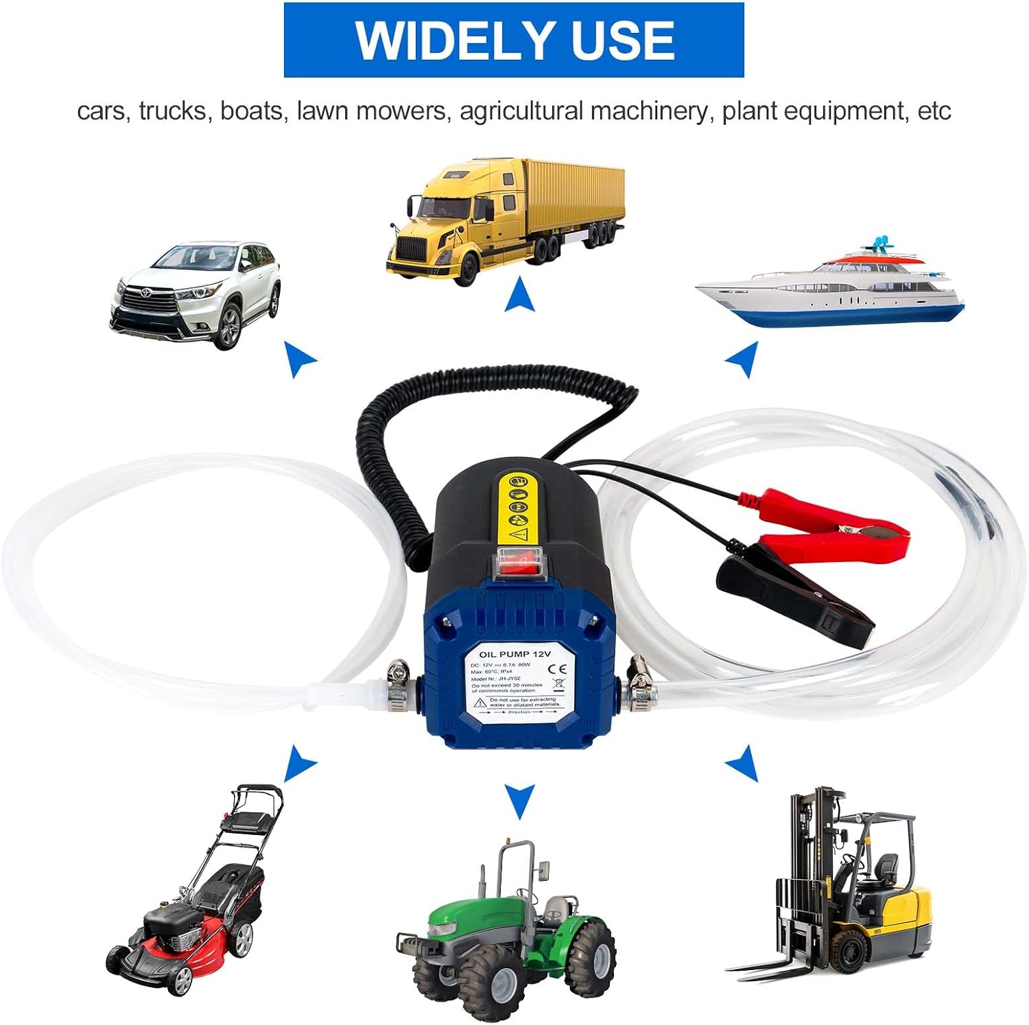 AIGMlSON Oil Change Pump Extractor | 12V 80W Electric Oil Transfer Pump, Motor Oil Diesel Fluid Pump with Tubes