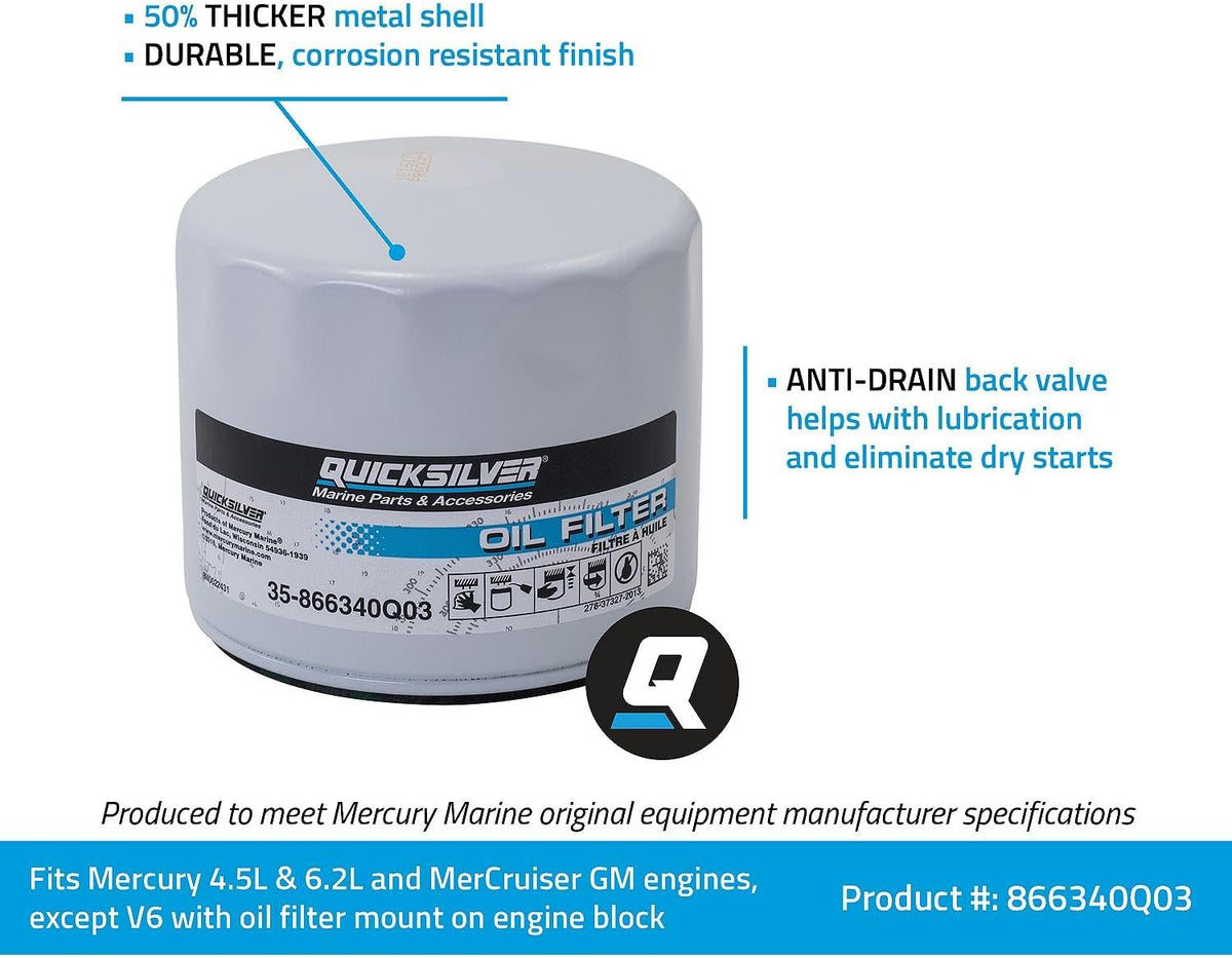 Quicksilver 866340Q03 Oil Filter for