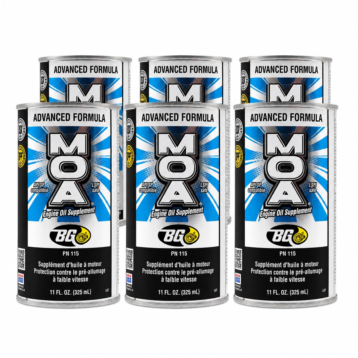 BG Advanced Formula MOA PN 115 Motor Oil Additive, Engine Oil Supplement, 11 fl oz Can with Keychain, Pack of 1
