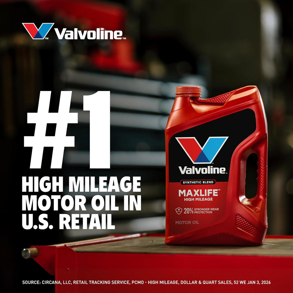 Valvoline High Mileage with MaxLife Technology SAE 5W-20 Synthetic Blend Motor Oil 5 QT